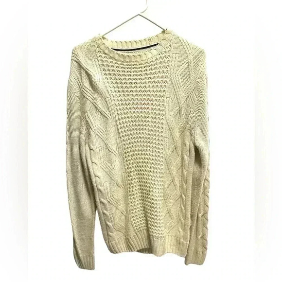 American Threads Sweaters - AMERICAN THREADS OVERSIZED BOYFRIEND CREAM LUXURY SWEATER